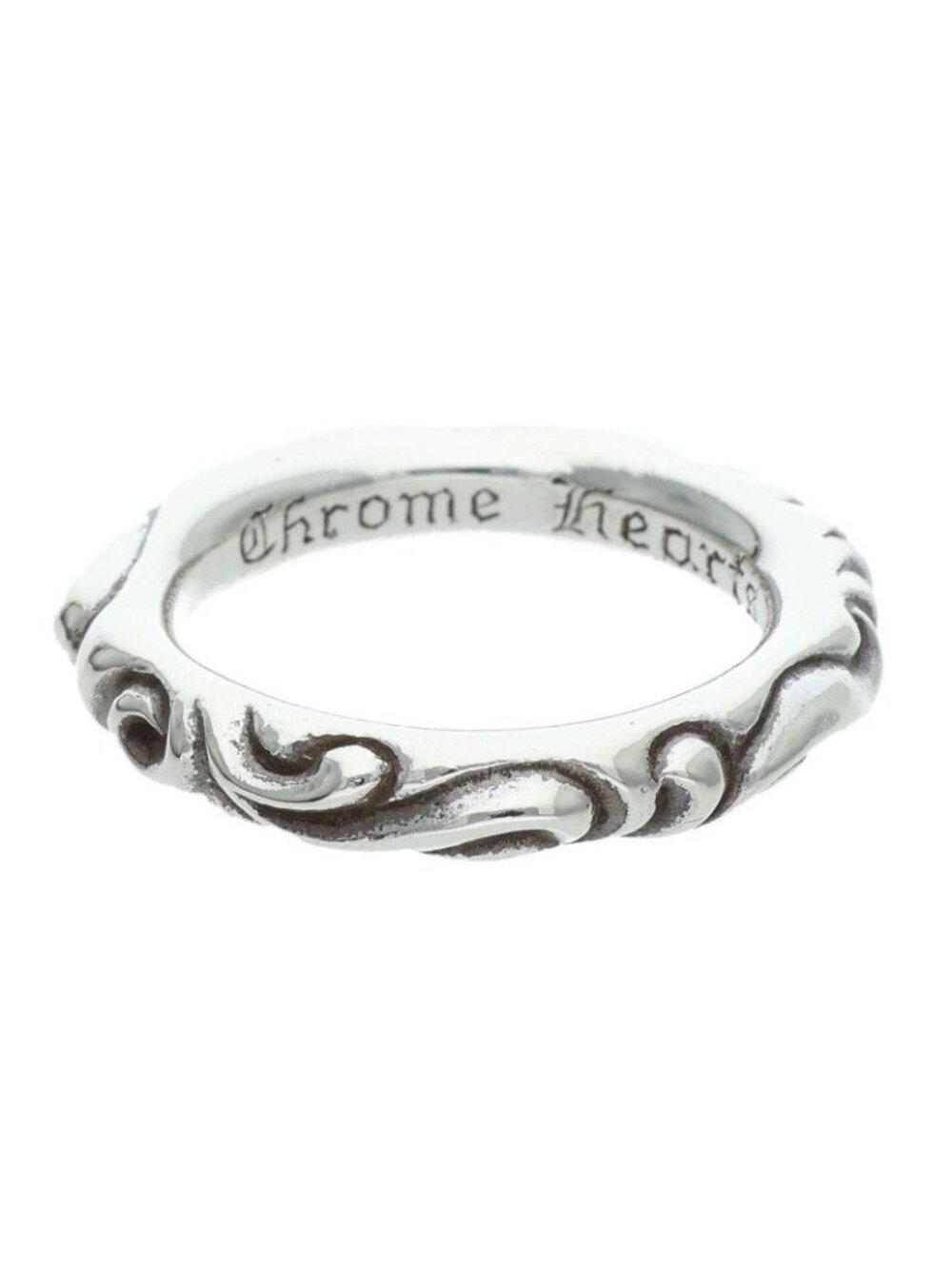 Chrome Hearts Scrl Band Scroll Silver Ring